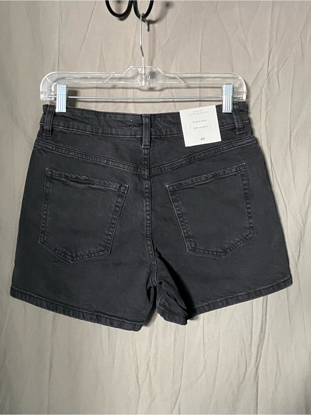 NWT - H&M Classic Black High-Rise Denim Shorts - Picture 3 of 5